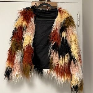 Colorful Faux Fur Coat